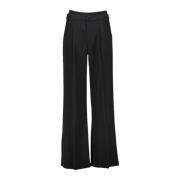 Zwarte Flare Elastische Taille Broek Liu Jo , Black , Dames