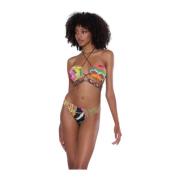 Bloemen Patchwork Triangel Bikini Set Miss Bikini , Multicolor , Dames