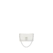 Zachte Micro Schoudertas met G Cube Ketting Givenchy , White , Dames