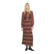 Bruine Magalie Jurk Antik Batik , Brown , Dames