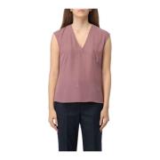 Effen V-hals Mouwloze Blouse Liu Jo , Pink , Dames