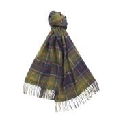 Wollen Tartan Sjaal Groen Blauw Barbour , Green , Heren