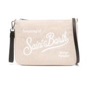 Beige Geribbelde Parisienne Schoudertas MC2 Saint Barth , Beige , Dame...