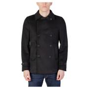 Klassieke Zwarte Peacoat voor Mannen Mulish , Black , Heren