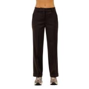 Stretch gabardine broek Via Masini 80 , Brown , Dames