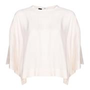 Gedrapeerde Cape Blouse Ivory Pinko , Beige , Dames