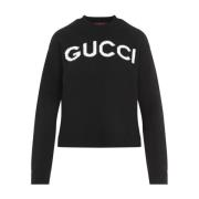 Zwarte Wollen Trui Aw24 Gucci , Black , Dames