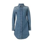 Blauwe Denim Jurk Chic Stijl Vivienne Westwood , Blue , Dames