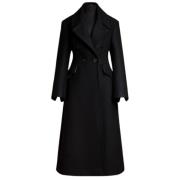 Zwarte Vrouwelijke Redingote Wollen Jas Max Mara , Black , Dames