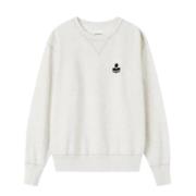 Lange mouwen katoenen sweatshirt logo Isabel Marant , White , Heren