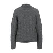 Merino Gebreide Coltrui met Kabelpatroon Riani , Gray , Dames