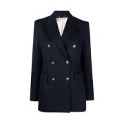 Dubbelrijige Donkerblauwe Blazer Golden Goose , Black , Dames