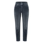 Rijke Slimme Fluweel Denim Jeans MAC , Gray , Dames