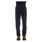 Blauwe Katoenen Gabardine Broek Brunello Cucinelli , Blue , Heren