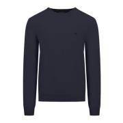 Merino Cashmere O-Neck Sweater Fynch-Hatton , Blue , Heren