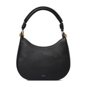 Gestructureerde Zwarte Sfera Schoudertas Furla , Black , Dames