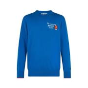 Blauw Ski Heron Geborduurd Herenoverhemd MC2 Saint Barth , Blue , Here...