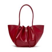 Gerimpelde Glanzend Leren Tote Tas Proenza Schouler , Red , Dames