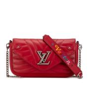 Pre-owned Leather crossbody-bags Louis Vuitton Vintage , Red , Dames