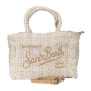 Witte Colette Fringe Tas met Rits MC2 Saint Barth , White , Dames