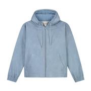 Blauw Leren Hoodie Jas Arte Antwerp , Blue , Heren