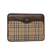 Pre-owned Canvas clutches Burberry Vintage , Beige , Dames