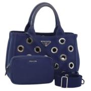 Pre-owned Canvas prada-bags Prada Vintage , Blue , Dames