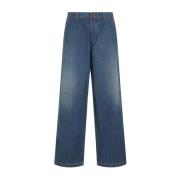 Blauwe Wide Leg Jeans Maison Margiela , Blue , Heren