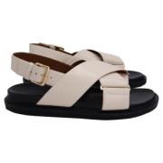 Pre-owned Leather sandals Marni Pre-owned , Beige , Dames