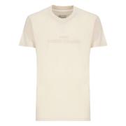 Beige Katoenen T-shirt met Logo Maison Margiela , Beige , Heren