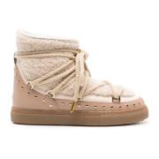 Krullende Rock Shearling Veterschoenen Inuikii , Beige , Dames