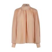 Flowing Sand Brown Blouse Chloé , Beige , Dames