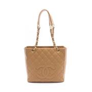 Pre-owned Leather shoulder-bags Chanel Vintage , Beige , Dames