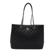 Pre-owned Leather shoulder-bags Chanel Vintage , Black , Dames