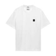 Katoenen T-shirt met uniek ontwerp Msgm , White , Heren