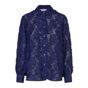 Elegante Bloemenshirt Medieval Blue Masai , Blue , Dames