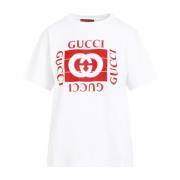 Witte T-shirt voor vrouwen Gucci , White , Dames