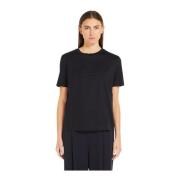 Katoenen Jersey T-shirt met korte mouwen en reliëflogo Max Mara , Blue...