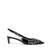 Kristalversierde Slingback Kittenhakken Gucci , Black , Dames