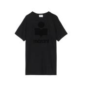 Korte Mouw Linnen T-shirt Isabel Marant , Black , Dames