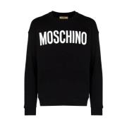 Zwart Logo Print Sweatshirt Moschino , Black , Heren