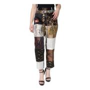 Multicolor Hoge Taille Tapered Broek Dolce & Gabbana , Multicolor , Da...