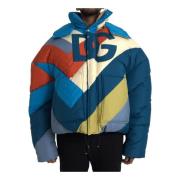 Multicolor Logo Patch Puffer Jas Heren Dolce & Gabbana , Multicolor , ...