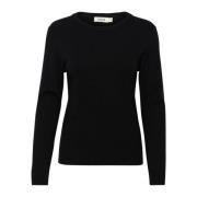 Zwarte Basic Pullover Gebreid Soaked in Luxury , Black , Dames