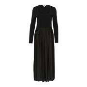 Zwarte Pliss‚ Jurk met Lange Mouwen Soaked in Luxury , Black , Dames