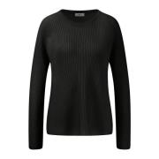 Kasjmier Rib Crewneck Trui Fynch-Hatton , Black , Dames