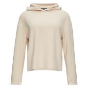 Zachte hoodie met satijndetails Comma , Beige , Dames