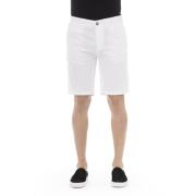 Effen Bermuda Shorts met Zakken Baldinini , White , Heren