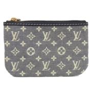 Pre-owned Denim wallets Louis Vuitton Vintage , Gray , Dames