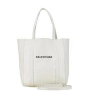 Pre-owned Leather totes Balenciaga Vintage , White , Dames